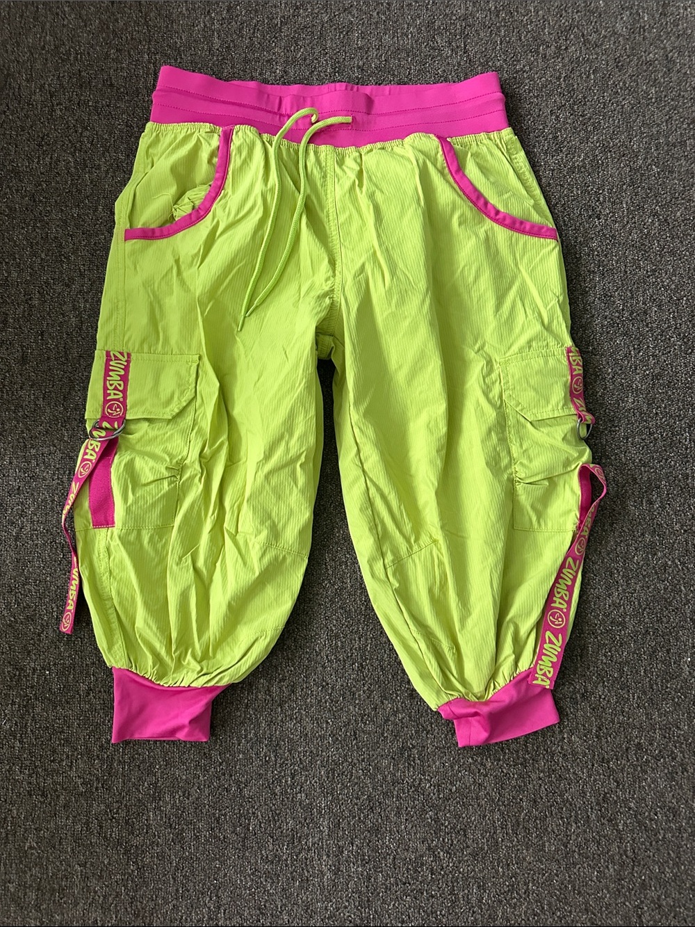 Women’s Zumba Fitness Neon Lime & Hot Pink Cargo Pants